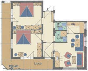 Grundriss von Appartement 1